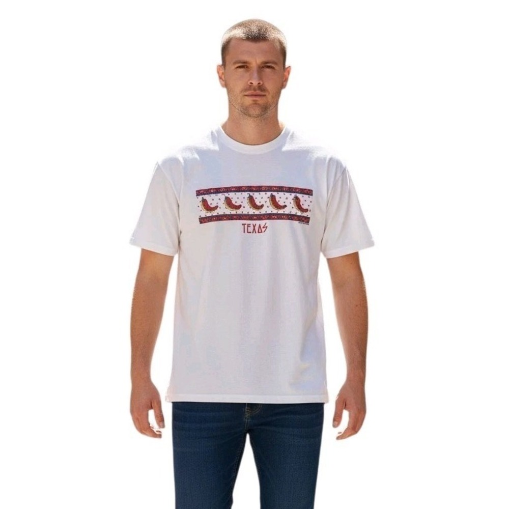 Vtg Hanes Texas Chili Pepper T-Shirt Mens L White Heavyweight  Single Stitch USA